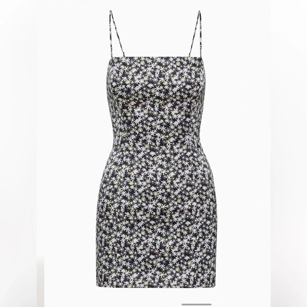 Aritzia Sunday Best Black Floral Print Mini Dress Lined Size 2 - Picture 6 of 17